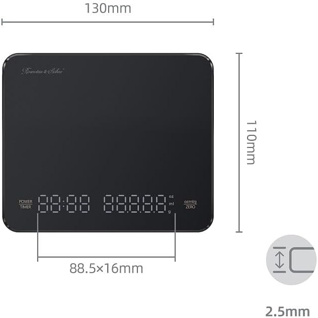Rosenstein & Söhne Kaffeewaage: Mini-Espresso- und Pour-Over-Waage, Timer, Dual-Display, Akku, USB-C