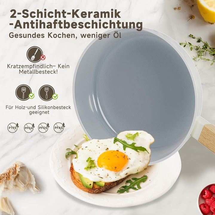 Scheffler Pfannenset Pfanne 20/24/28cm,Bratpfanne Pfannen,beschichtete Pfanne,Pfanne Induktion mit A