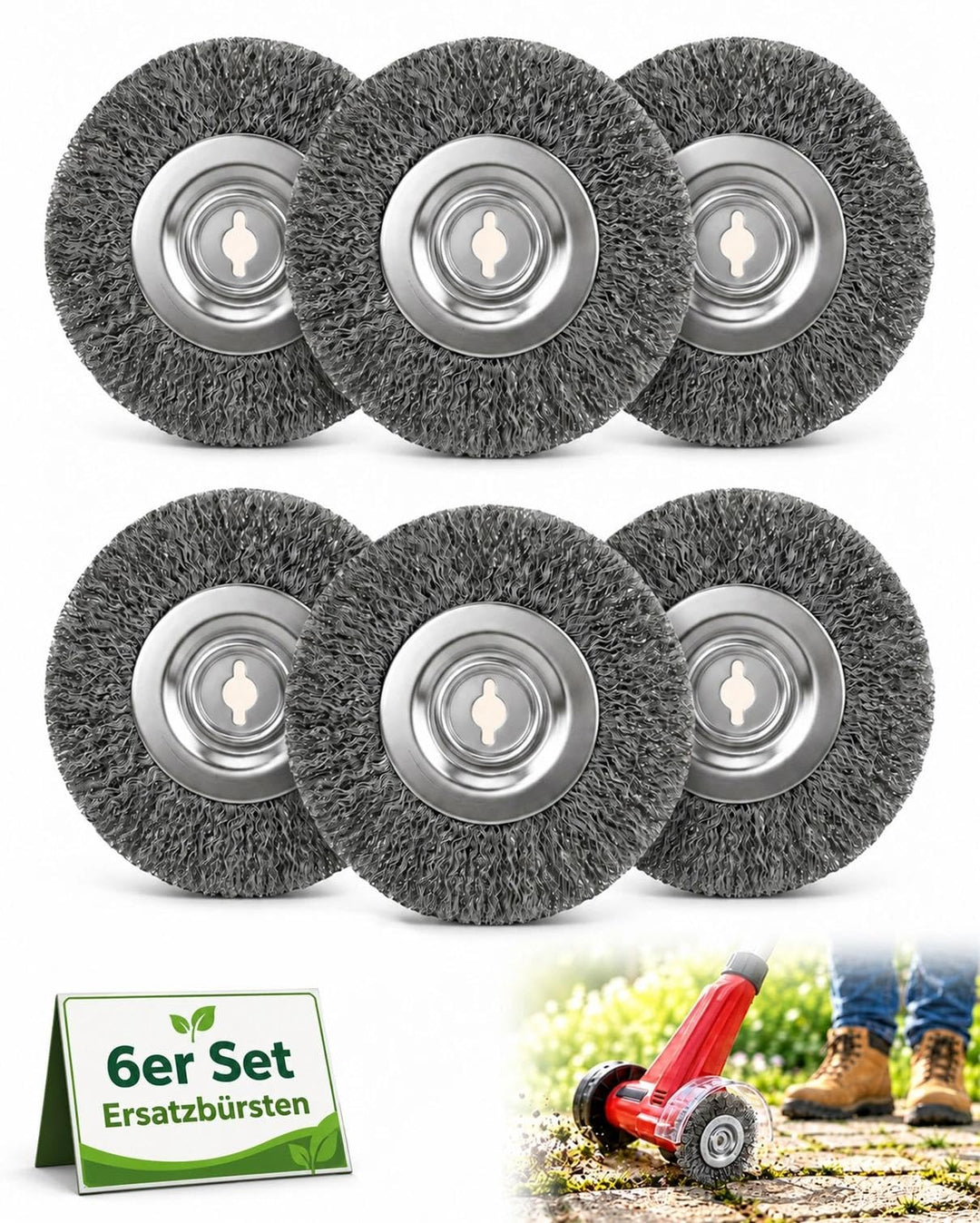Edelstahlbürsten für Einhell Akku-Fugenreiniger – 6er Set(10mm)
