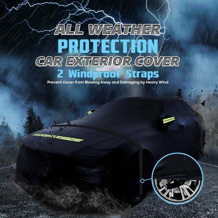 Autoabdeckung Vollgarage 480 x 190 x 190 cm Extra grosse Auto Abdeckplane Wasserdicht und staubdicht