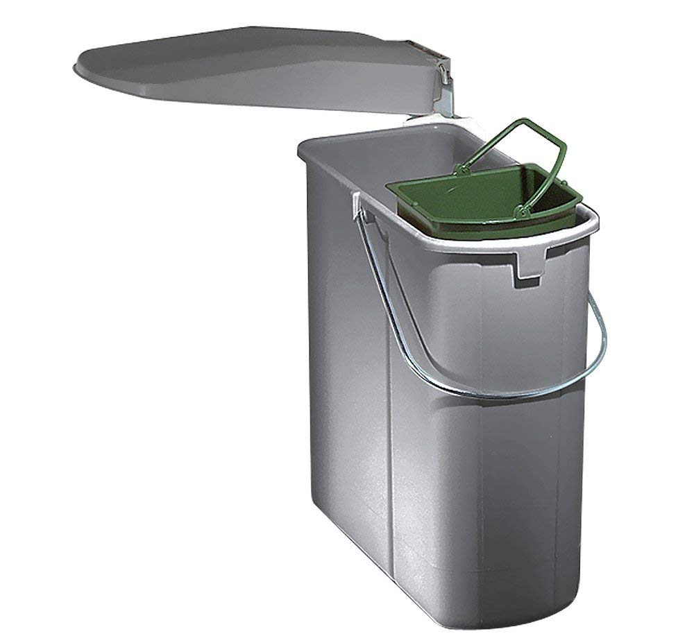 Vario 1 plus. Abfallsammler, alu grau.