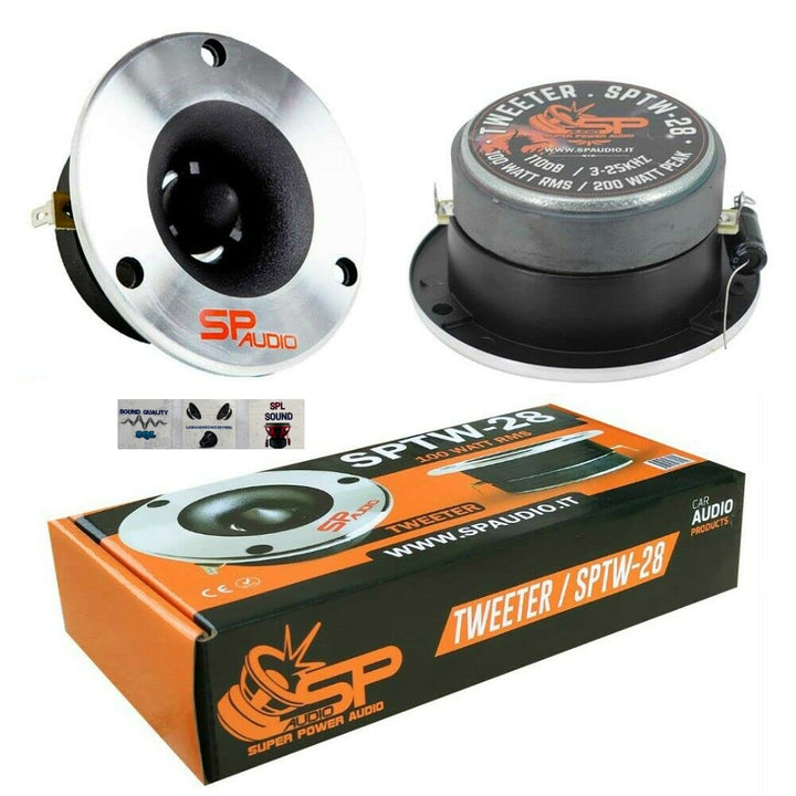 SP 2 Tweeter Audio SPTW28 Ultra Slim 100 watt rms und 200 watt max mit 9,40 cm Durchmesser und 107 d
