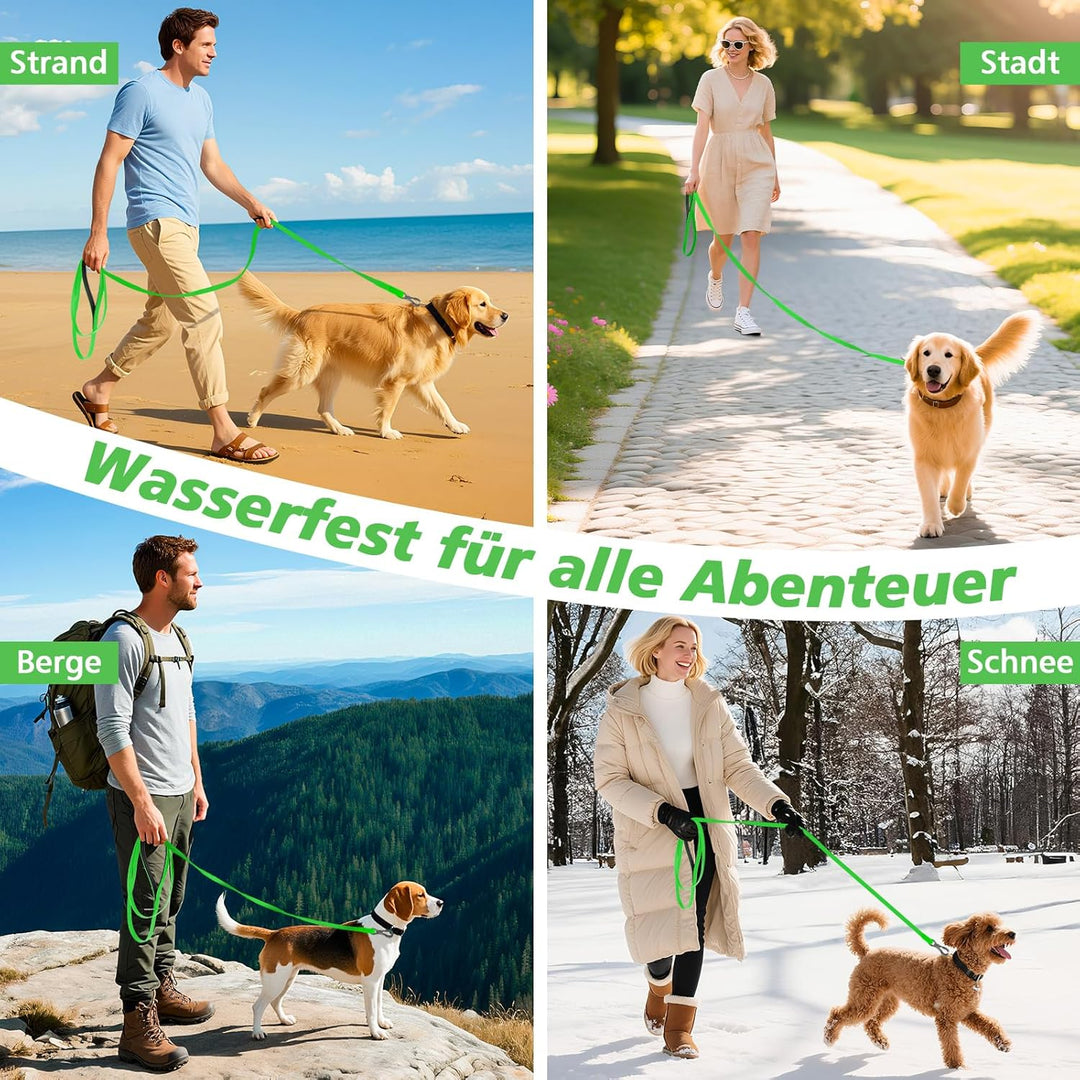 X XBEN Wasserdicht Schleppleine für Hunde, 10M Gummierte Schleppleine mit Abschliessbarer Karabine,