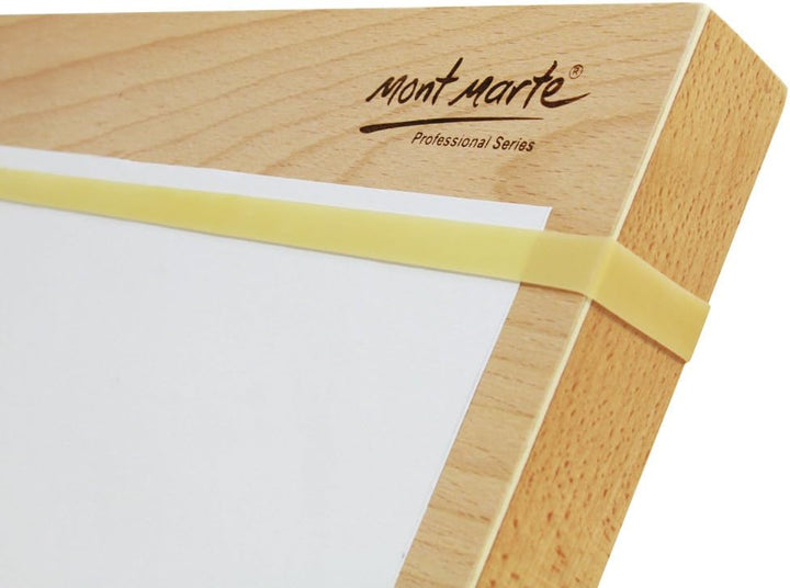 Mont Marte A3 Tisch-Staffelei aus Buchenholz, Zeichenbrett mit Gummiband Kippbare Ausführung mit Gum
