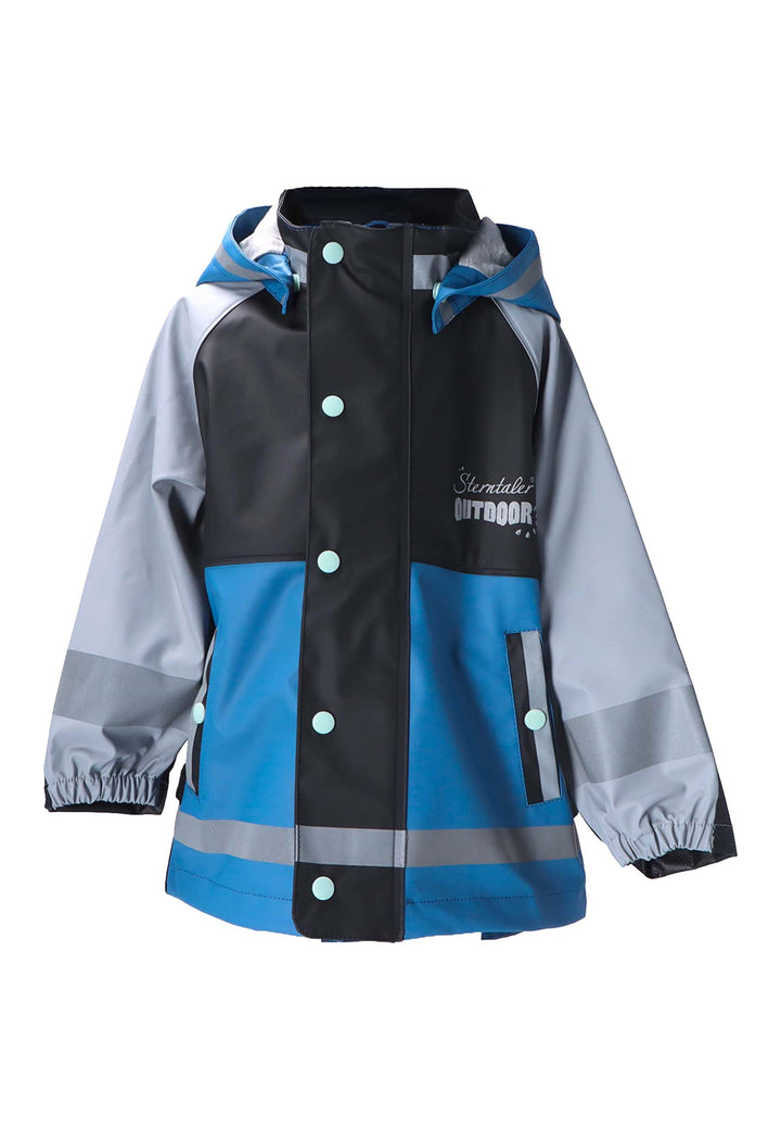 Sterntaler Unisex Kinder Blockfarben Funktions-Regenjacke 74 Tintenblau Melange, 74 Tintenblau Melan