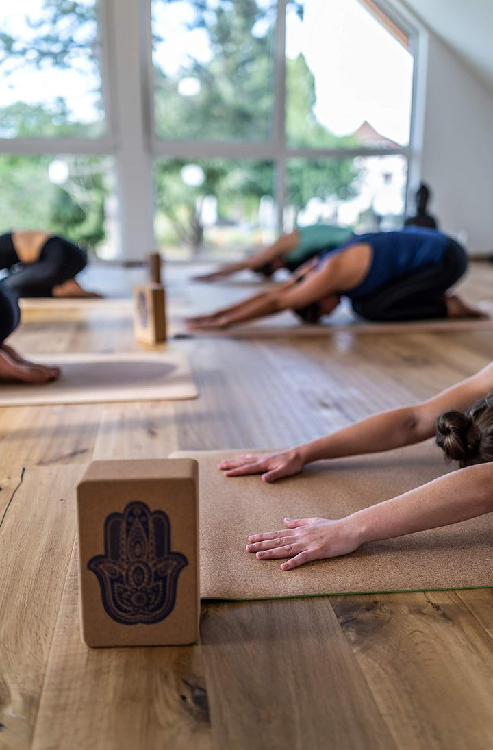 Yoga Blöcke 2er Set Kork - Yogablöcke 2 Stück - Hatha Yoga Klötze - Stabilität durch Naturkork