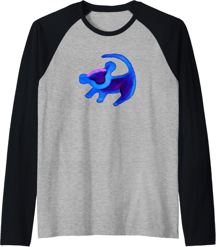 Disney Lion King Simba Cave Painting Blue Hue Raglan