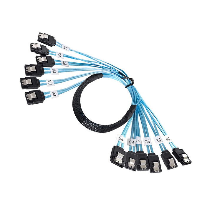 xiwai Intern 6 SATA 7pin auf 6 SATA 7pin Target SSD Festplatte 6Gbit/s Datenserver Raid-Kabel SATA 6