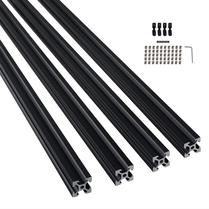 GooEquip 4 Stück 500mm Aluminiumprofil Extrusions 2020 V-Slot Schwarz Europäischer Standard Eloxiert