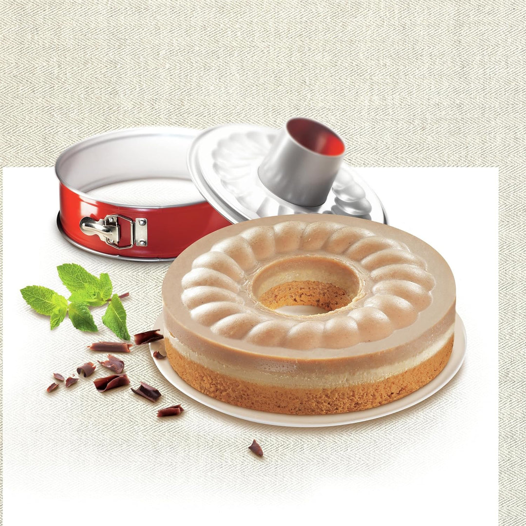 Tefal 1642814 Delibake Savarinform mit Scharnier, 27 cm, Karbonrot One size, One size