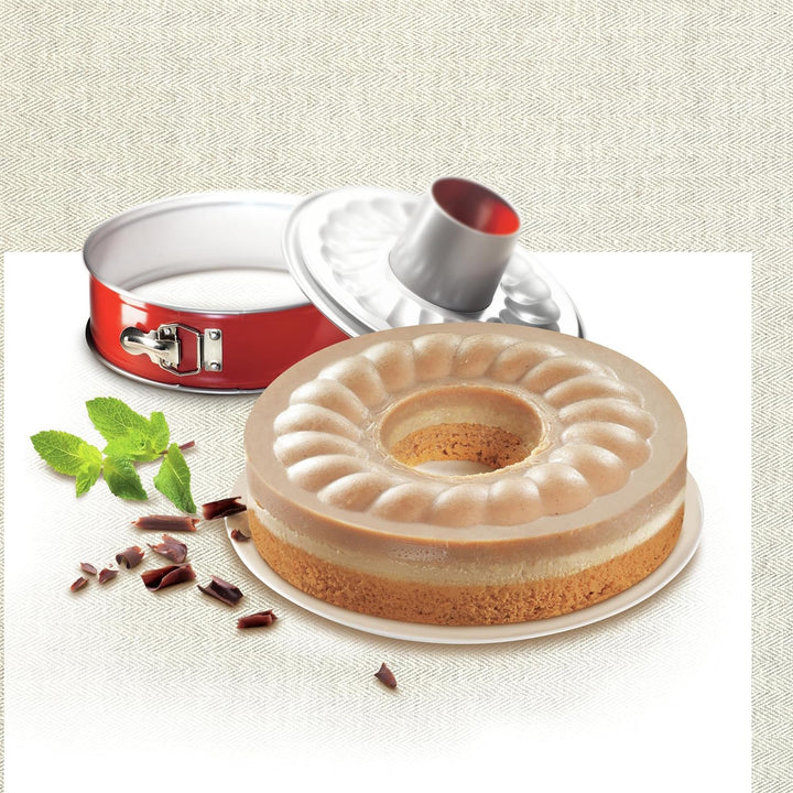 Tefal 1642814 Delibake Savarinform mit Scharnier, 27 cm, Karbonrot One size, One size