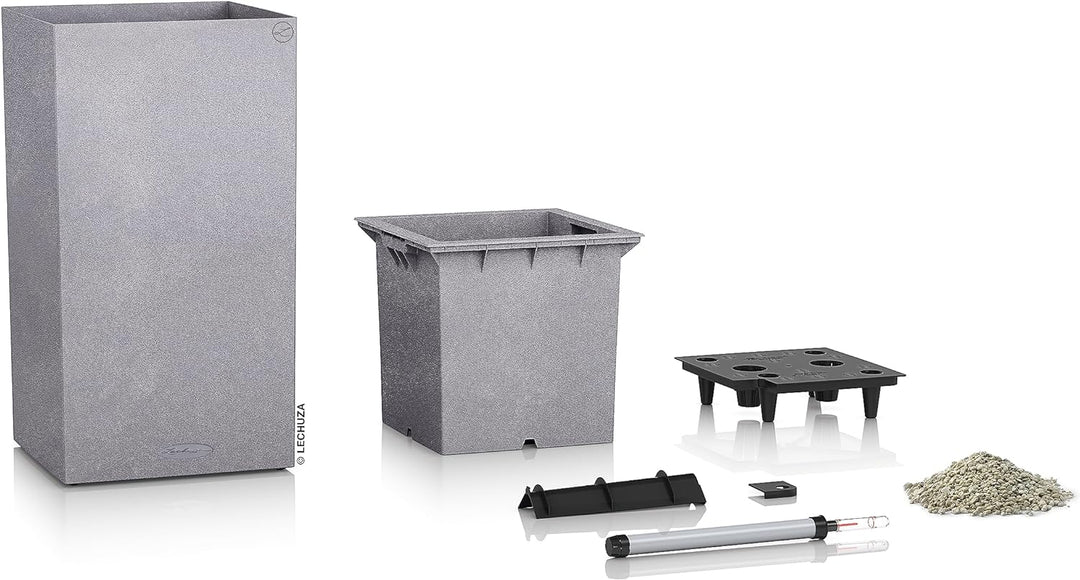 Lechuza Komplett-Set für Garten, grau, 40 x 40 x 76 cm, 13620 40x40x76 cm Steingrau, 40x40x76 cm Ste