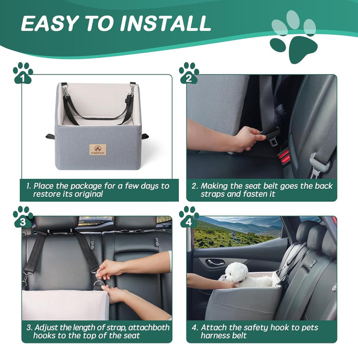 PAWBOSE Car Dog Seat, Auto-Hundesitz für kleine Hunde, Booster Hundesitz mit waschbarem, abnehmbarem