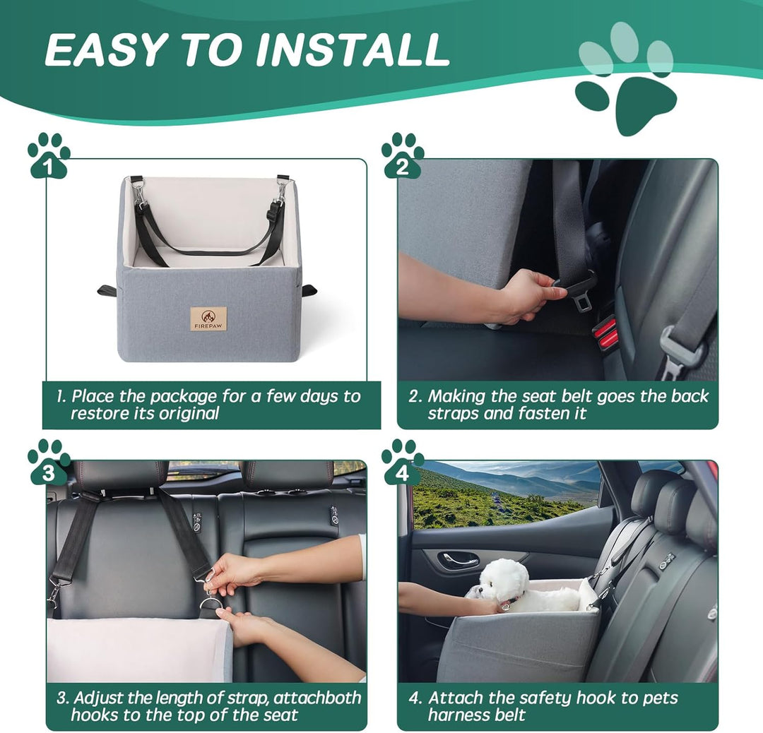 PAWBOSE Car Dog Seat, Auto-Hundesitz für kleine Hunde, Booster Hundesitz mit waschbarem, abnehmbarem