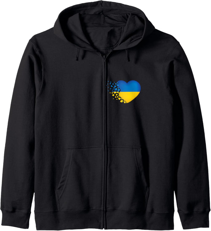 Ukrainische Symbole Ukrainische Flagge Herz Liebe Kapuzenjacke