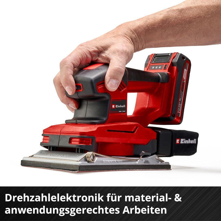 Einhell Akku-Schwingschleifer TE-OS 18/230 Li Solo (Drehzahlelektronik, Micro-Klett, Fussplatte aus