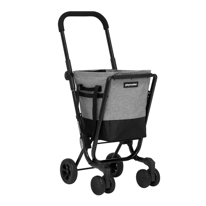 Playmarket Easy Go Einkaufstrolley, faltbar, mit Abnehmbarer Tasche (Textured) ,40 L Schwarz-grau, S