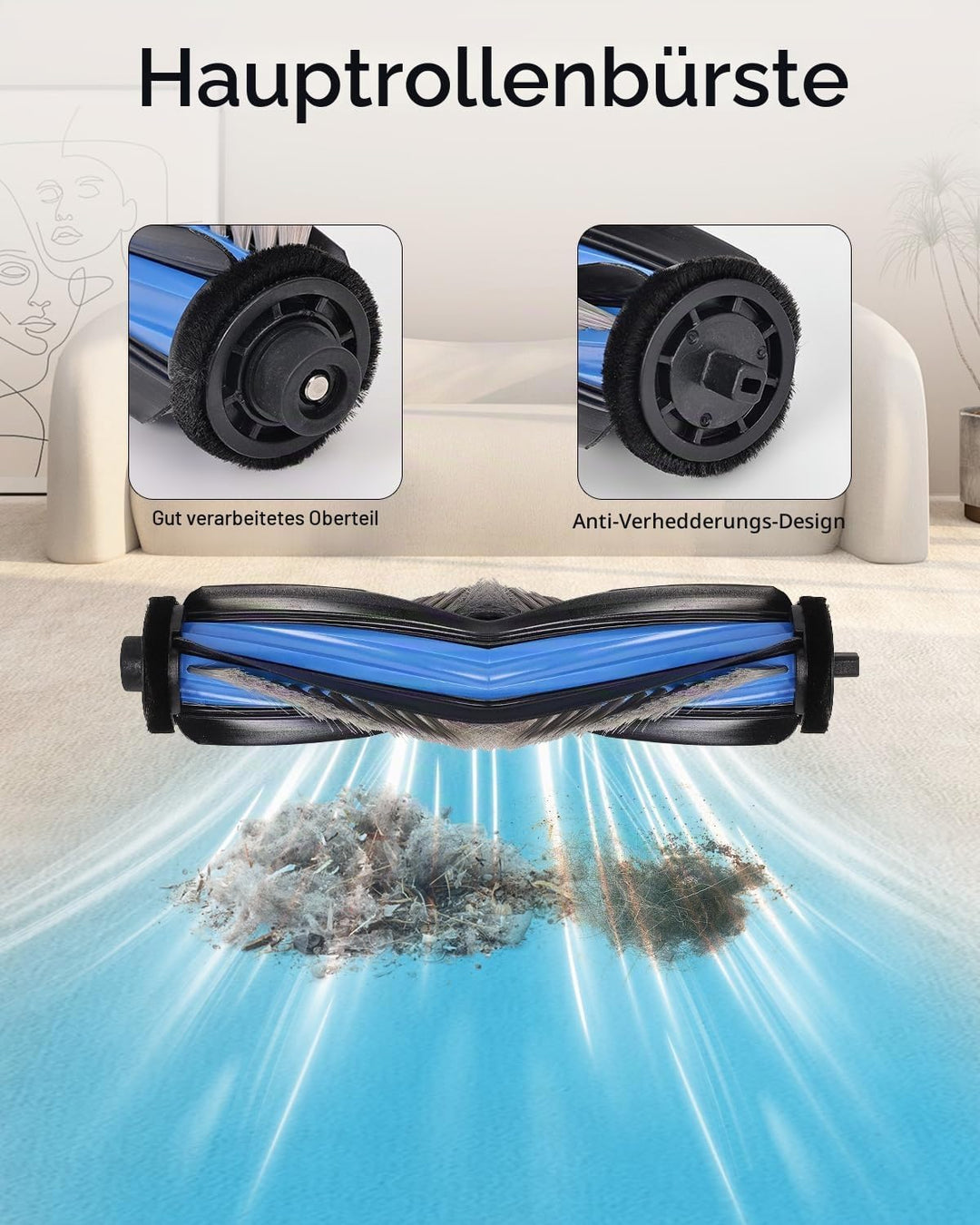 21 Stück Zubehör für Ecovacs Deebot T50 Omni/T50 Pro Omni Saugroboter, Ersatzteile Zubehörset mit 2