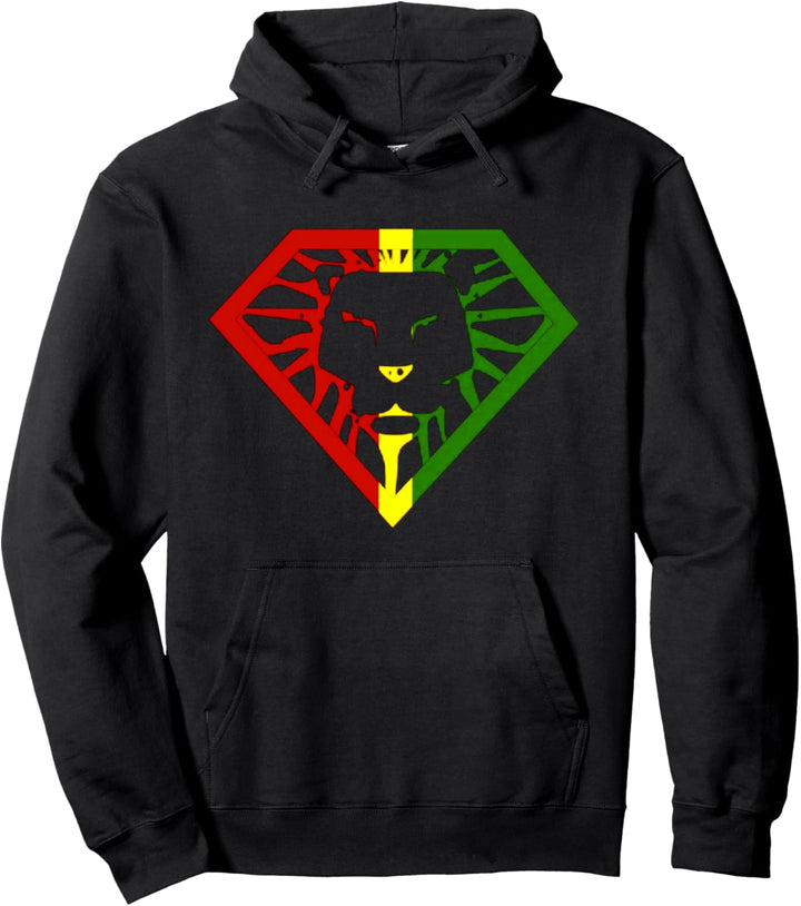 Rasta Rastafarian Reggae Music Flag Color Super Lion Pullover Hoodie