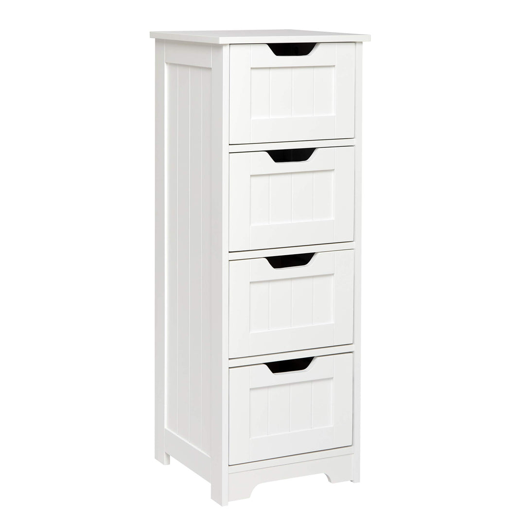 Mondeer Badezimmerschrank, Badschrank Schmal Kommoden mit Schubladen aus Holz Weiss 30 x 30 x 82 cm