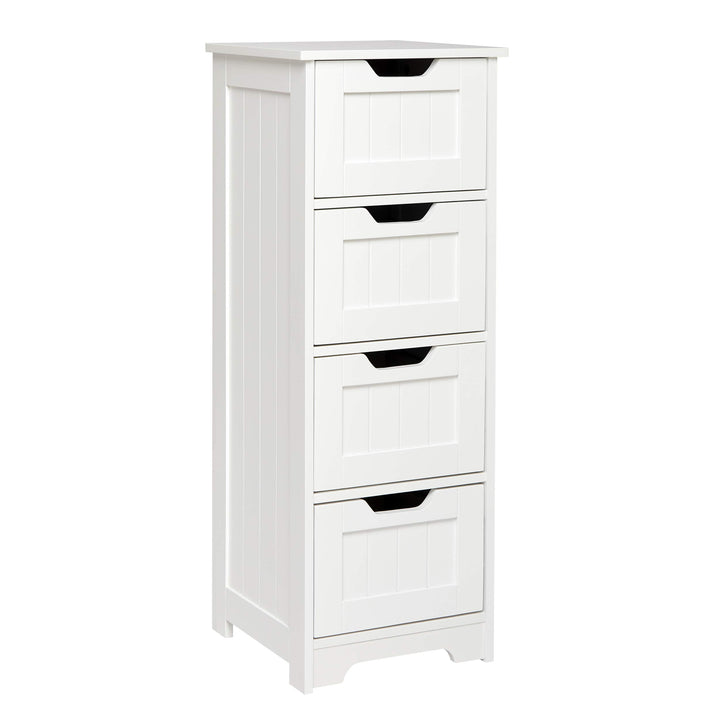 Mondeer Badezimmerschrank, Badschrank Schmal Kommoden mit Schubladen aus Holz Weiss 30 x 30 x 82 cm