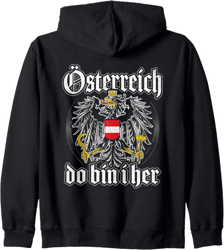 Österreich Do Bin I her Österreichische Flagge Austria Kapuzenjacke