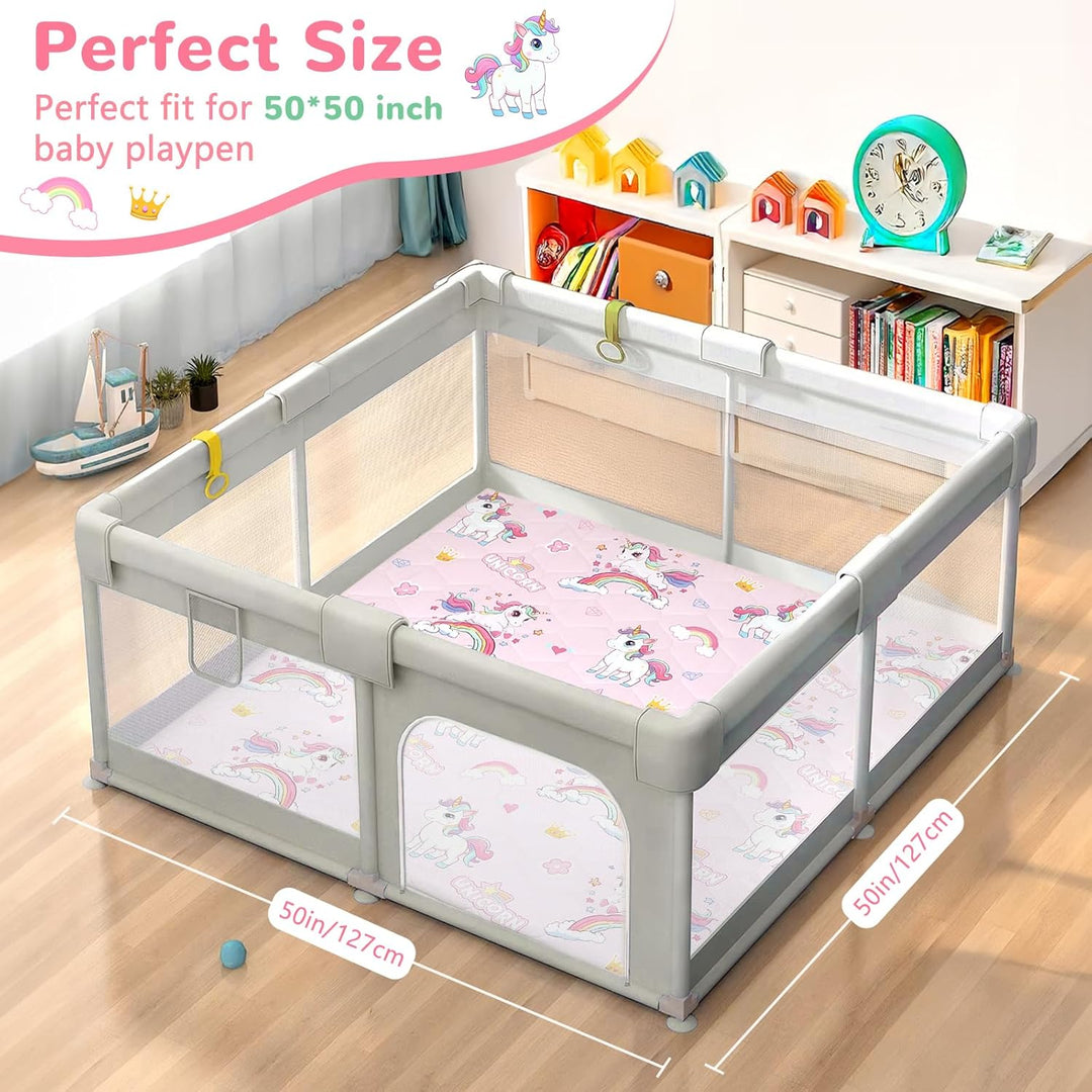 Spielmatte Baby 127×127cm mit Rutschfest, Extra Dicke 2cm Weiche Abtrennbar Krabbelmatte Baby, Faltb