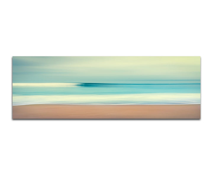 Paul Sinus Art Panoramabild auf Leinwand und Keilrahmen 150x50cm Meer Strand Vintage abstrakt versch