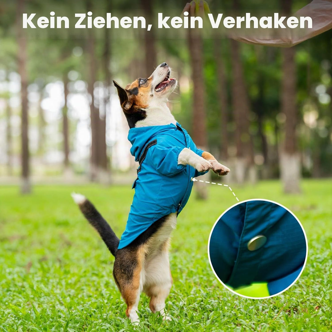 JoyDaog Regenmantel für kleine Hunde mit Kapuze, wasserdichte Outdoor-Regenjacke für Hunde, Welpen-R