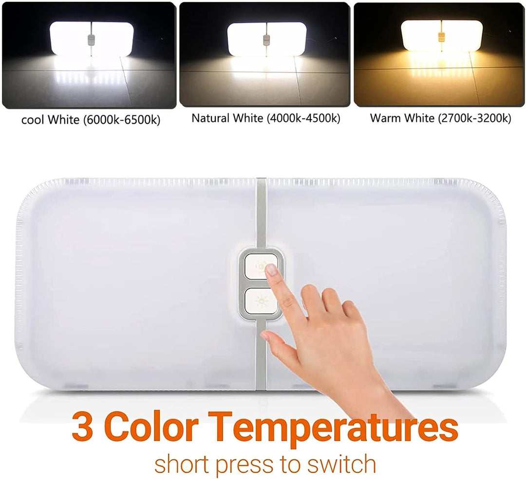 Intckwan 12 Volt Led Lampen Wohnmobil, 204LEDs, 15W, Dimmbar Dach Wohnmobilbeleuchtung mit Speichers