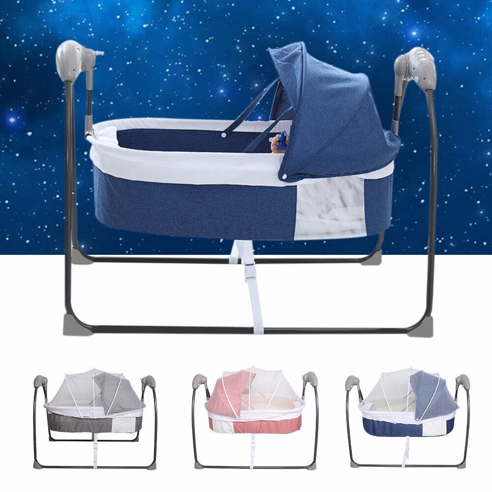 Babyschaukel, Tragbare Babywippe mit Fernbedienung Elektrisch Baby Wippe Schaukel 5 Schaukelgeschwin