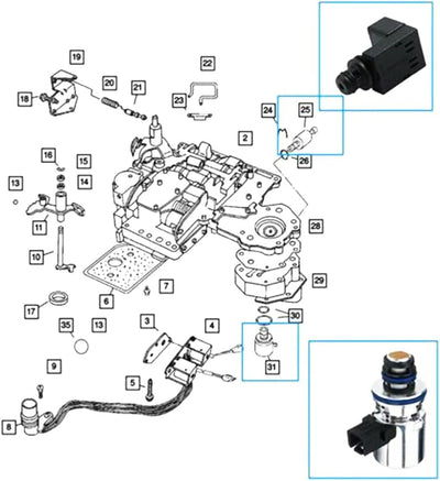 Riloer Governor Solenoid + Transmission Pressure Sensor, Governor Pressure Solenoid Kit, OEM Number