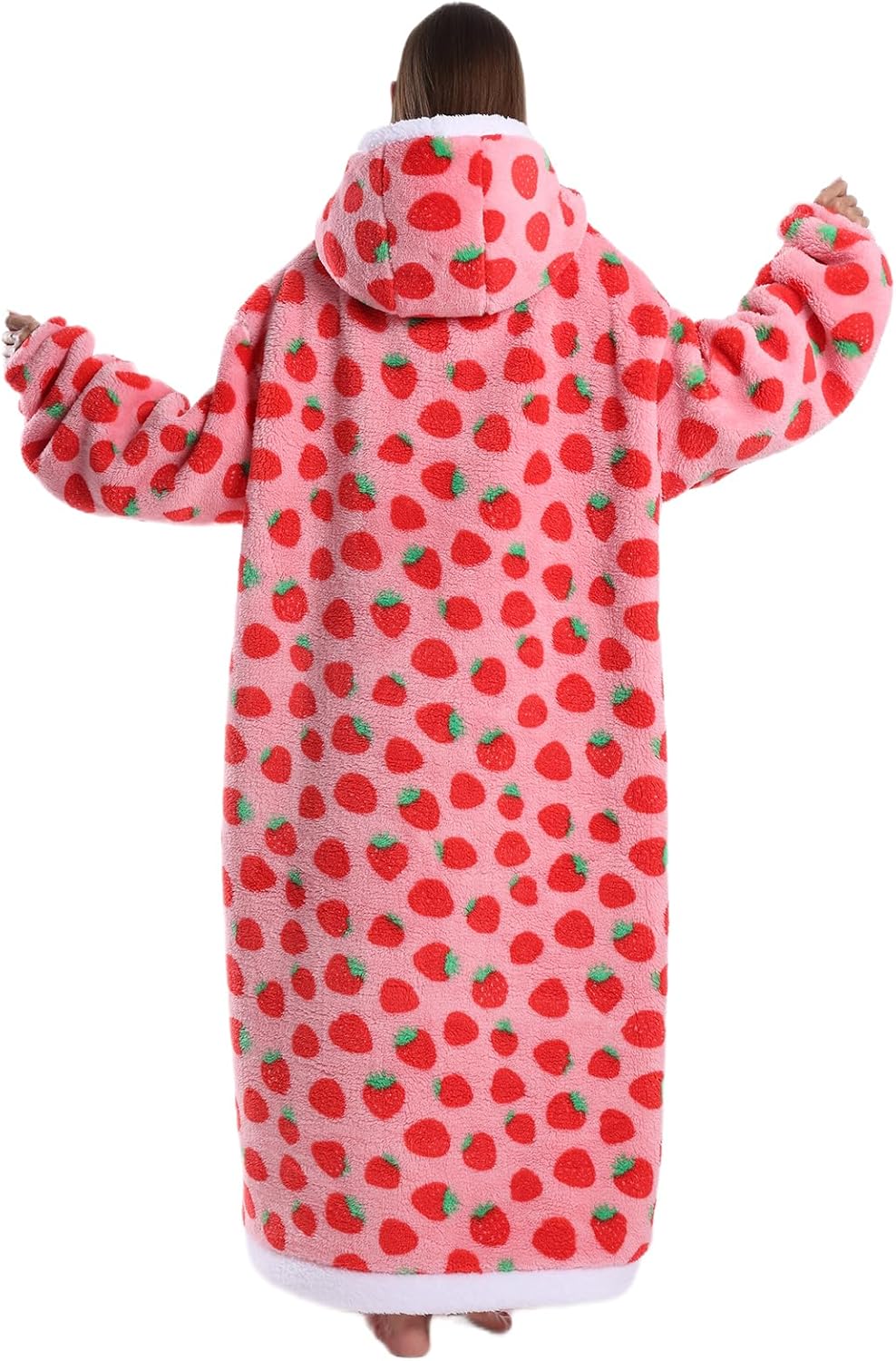 Ultra Weiche Hoodie Decke mit Ärmeln Warme Flanell Decke zum Anziehen für Zuhause Sofa und Bett, Kus
