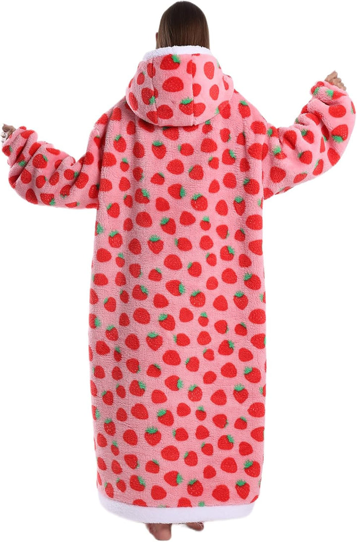 Ultra Weiche Hoodie Decke mit Ärmeln Warme Flanell Decke zum Anziehen für Zuhause Sofa und Bett, Kus