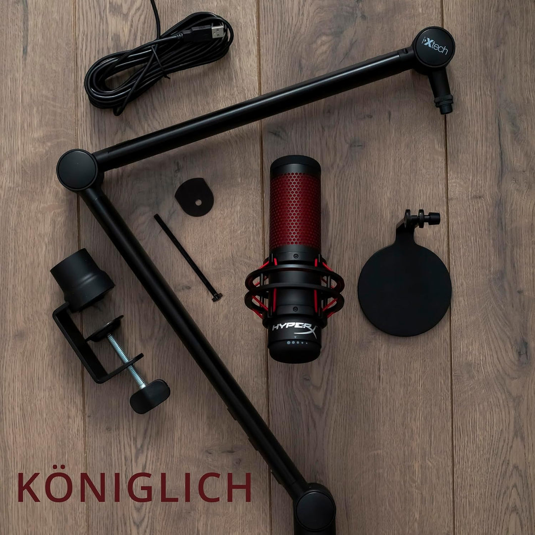 IXTECH Mikrofonarm für Hyperx Quadcast Rode Shure Sm7b Blue Yeti Gaming Mikrofon Halterung Mikrofons