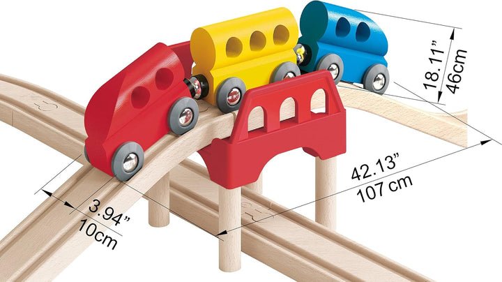 Hape E3700 - Railway Spielzeug - Eisenbahnstrecke mit Achterschleife