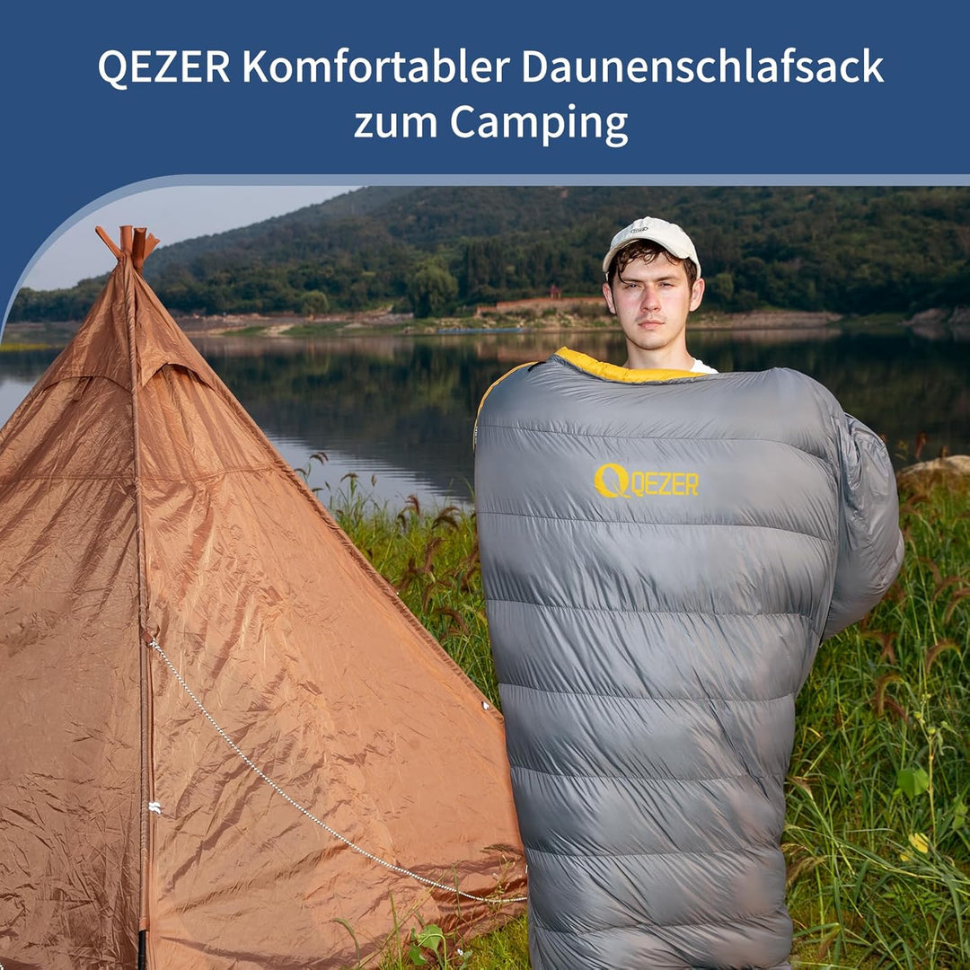 daunenschlafsack verfügt über EIN Graphenfutter und eine 620FP Füllkraft von Entendaunen, 4-Jahresze