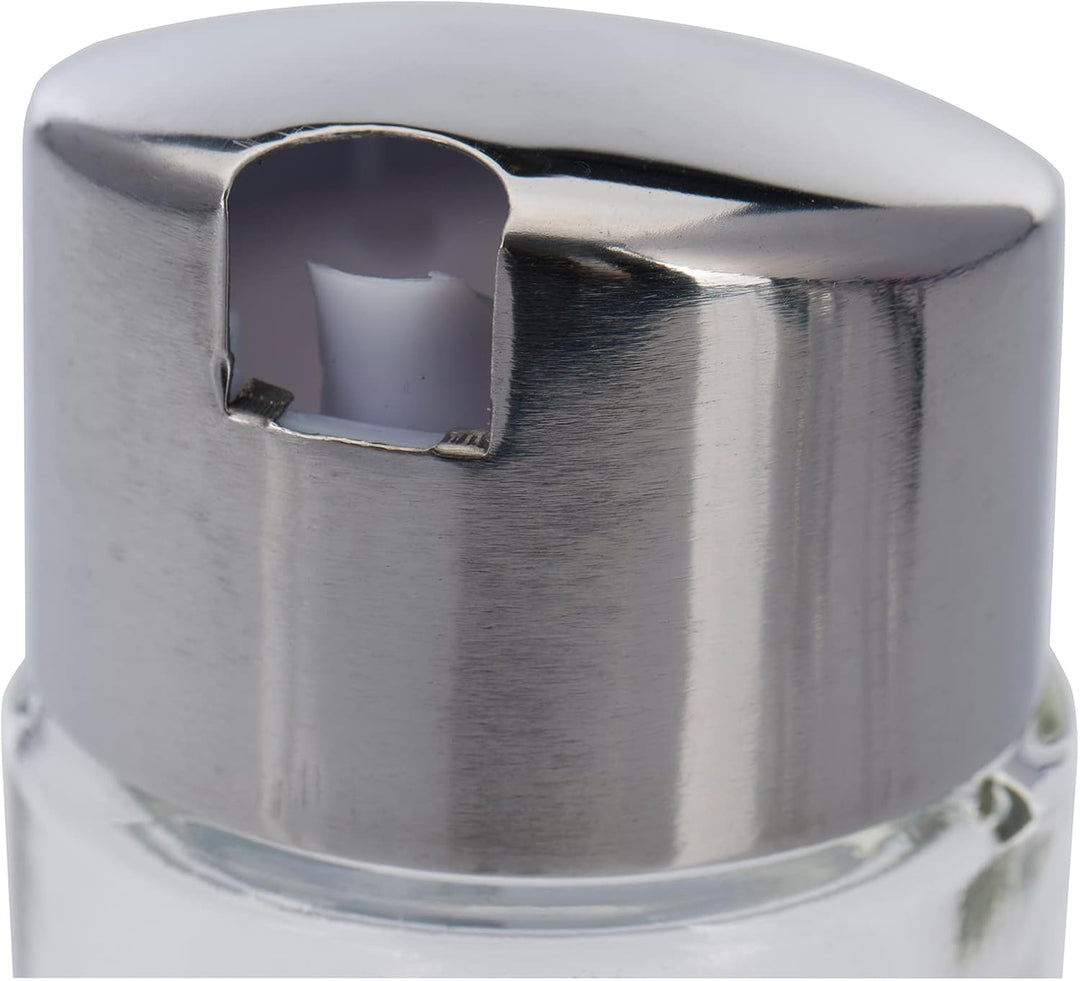 Westmark Öl- /Essig-Flasche, Fassungsvermögen 160 ml, 16 x 4,9 x 4,9 cm, Edelstahl/Glas, Wien, Silbe