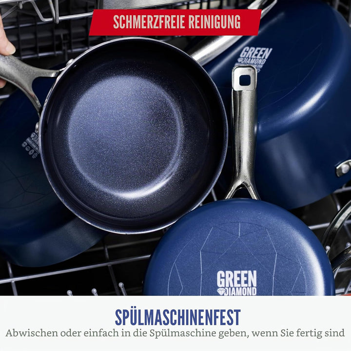 Blue Diamond Cookware Diamantstruktur Keramik Antihaft, 20 cm Bratpfanne, PFAS-frei, Spülmaschinenfe