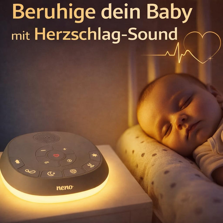 Neno Lumia White Noise Machine Baby - Weisses Rauschen mit Einschlafmusik - Einschlafhilfe Babys mit