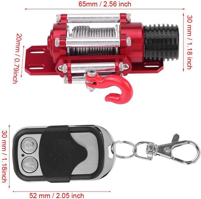 Dilwe RC Winch, 1/10 Elektro-Metallmodellfahrzeug-Crawler-Autozubehör mit Fernbedienung, Elektrische