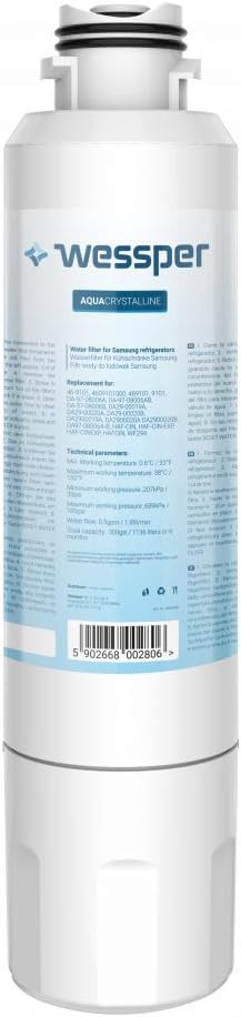 Wessper 3x Wessper Kühschrank Wasserfilter, Kompatibel mit Samsung DA29-00020B, DA97-08006A-B, HAF-C