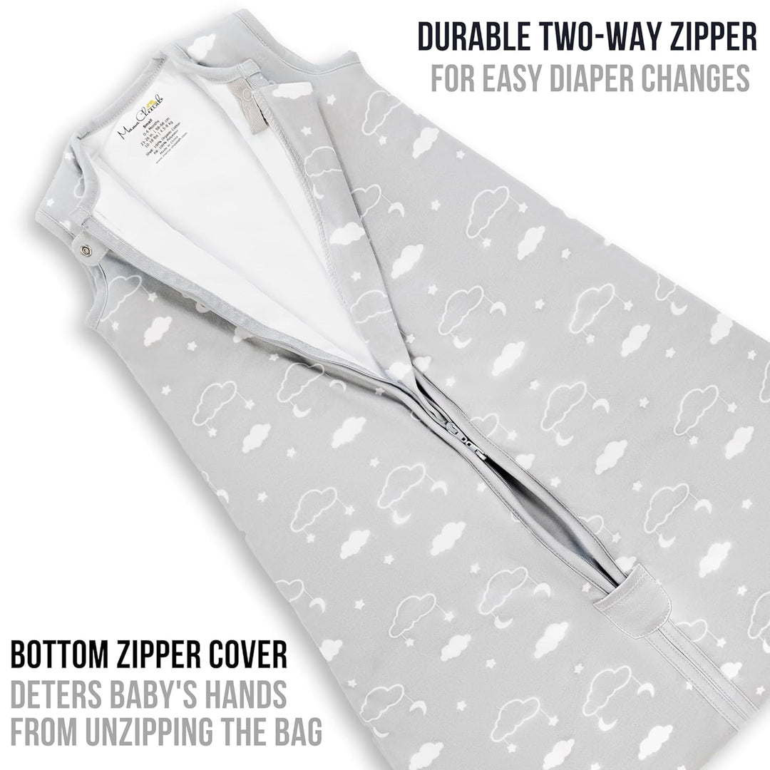 Mama Cheetah Baby Schlafsack 2.5 TOG, Bio-Baumwolle Baby tragbare Decke mit Zwei-Wege-Reissverschlus
