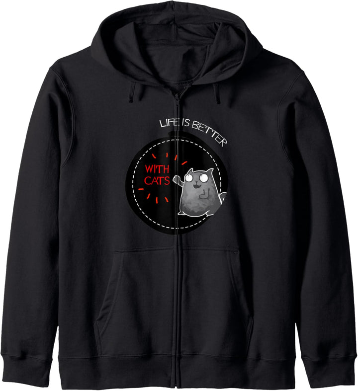 Leben ist mit Katzen ist besser Lustiges Geschenk Kapuzenjacke