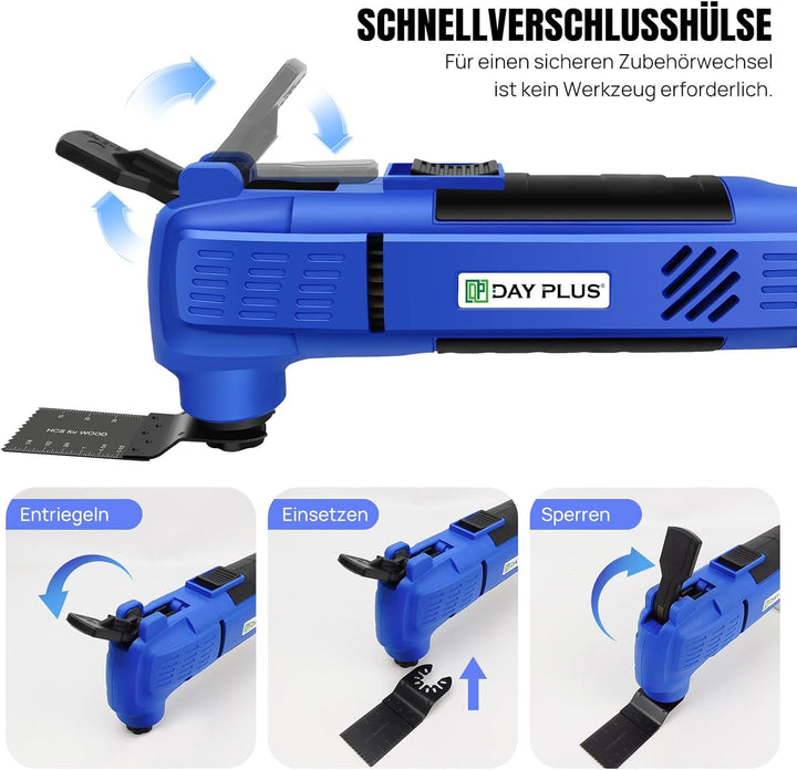 Schwingmultitool 300W – Schnellwechselmesser-System, 22000 U/min, 3° Schwingwinkel | Elektro-Schwing