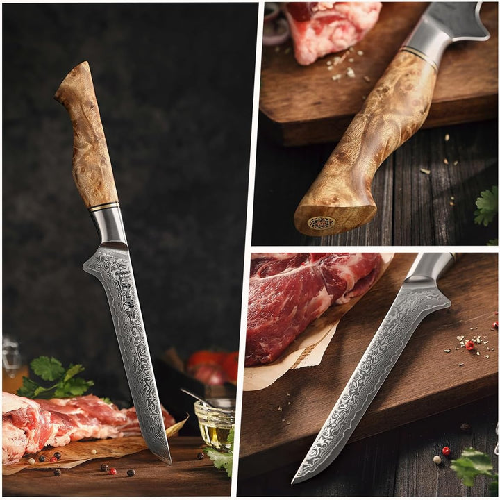 HEZHEN Ausbeinmesser,15.5cm-Filiermesser Profi Kochmesser mit scharfer Klinge Metzgermesser Ausbeine