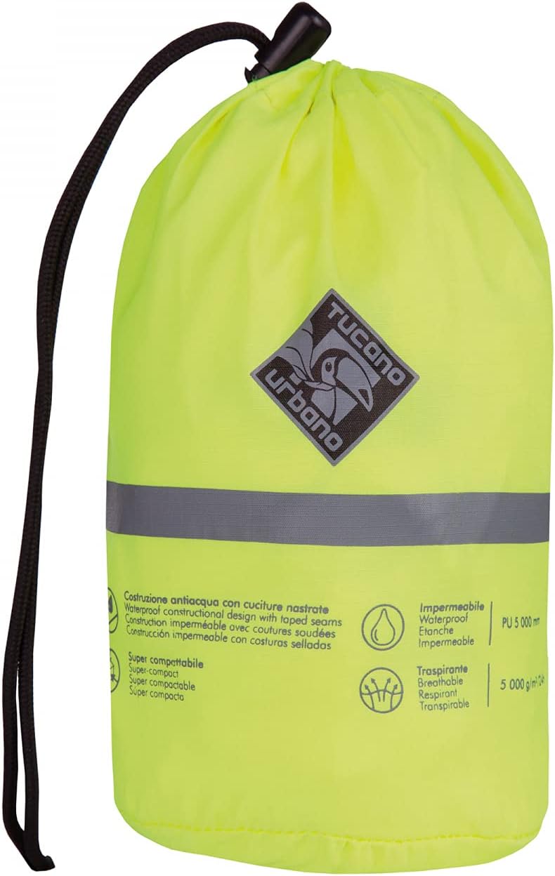 TUCANO URBANO Unisex Nano Rain Jacket Plus COMPLETO S Giallo Fluo, S Giallo Fluo