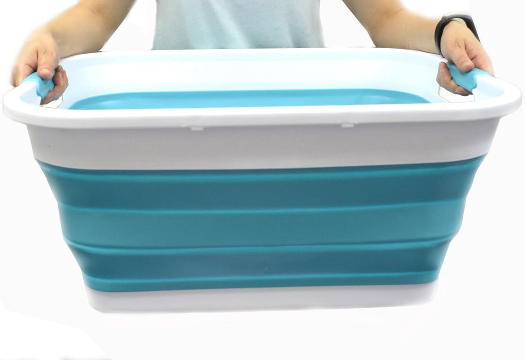 SAMMART 2er-Se 41L Zusammenklappbare Plastikwäschekorb Set - Faltbare Pop Up Lagercontainer/Organize