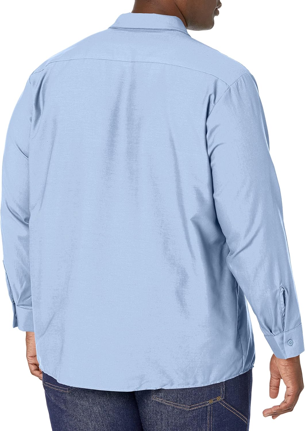Red Kap Herren Performance Tech Langarmshirt Arbeitshemd mit Knopfleiste (1er Pack) L Hellblau, L He