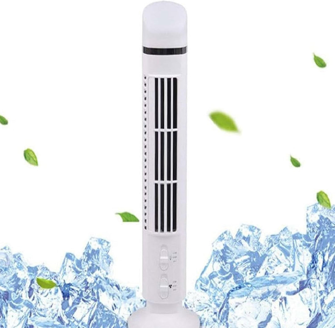 Turmventilator ohne Flügel, Tragbarer USB-Tischventilator mit Licht und Flügellosem Design für Zuhau